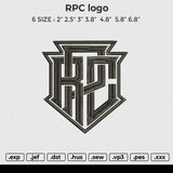 RPC logo Embroidery File 6 size