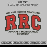 Rrc text Embroidery File 6 sizes