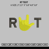 Rt Text Embroidery File 6 sizes