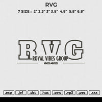 RVG Embroidery File 6 size