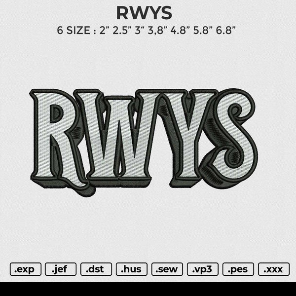 RWYS Embroidery File 6 size