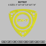 Rx7text Embroidery File 6 sizes