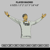 Player Madrid Embroidery File 6 size