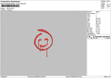 Red Smile Embroidery File 6 sizes