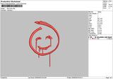 Red Smile Embroidery File 6 sizes