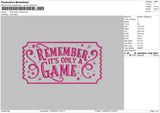 Ticket1505 Embroidery File 6 sizes