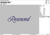 Reservedtext Embroidery File 6 sizes