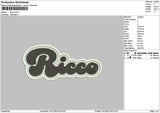 Riccotext Embroidery File 6 sizes