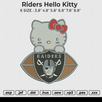 Riders Hello Kitty Embroidery File 6 size