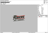 Riderstext2201 Embroidery File 6 sizes