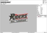 Riderstext2201 Embroidery File 6 sizes