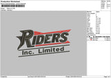 Riderstext2201 Embroidery File 6 sizes