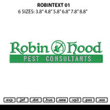 Robintext 01 Embroidery File 6 sizes