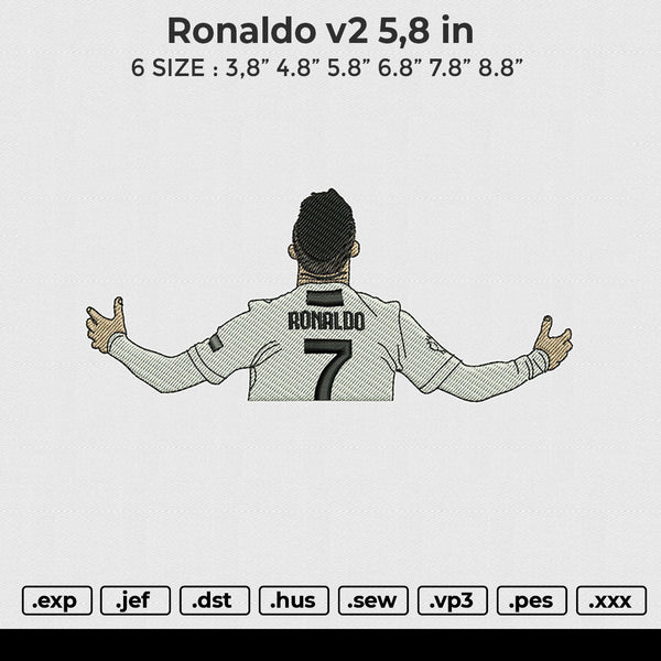 Ronaldo v2 Embroidery File 6 size
