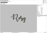 Rosy Text Embroidery File 6 sizes