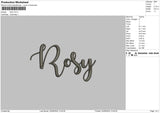 Rosy Text Embroidery File 6 sizes