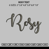 Rosy Text Embroidery File 6 sizes