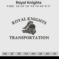 Royal Knights Embroidery File 6 size