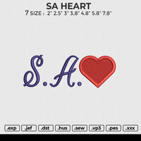 SA Embroidery File 6 size