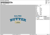 Saltedbuttertext Embroidery File 6 sizes