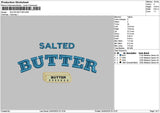 Saltedbuttertext Embroidery File 6 sizes