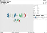 SALV MEX Embroidery File 6 size