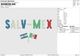SALV MEX Embroidery File 6 size