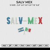 SALV MEX Embroidery File 6 size