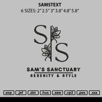Samstext Embroidery File 6 sizes