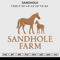 SANDHOLE Embroidery File 6 size
