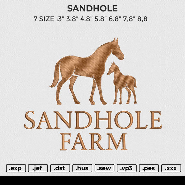 SANDHOLE Embroidery File 6 size