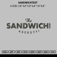 Sandwichtext Embroidery File 6 sizes