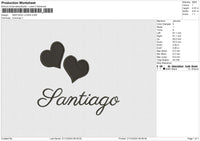 SANTIAGO LOVES Embroidery File 6 size