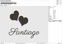 SANTIAGO LOVES Embroidery File 6 size