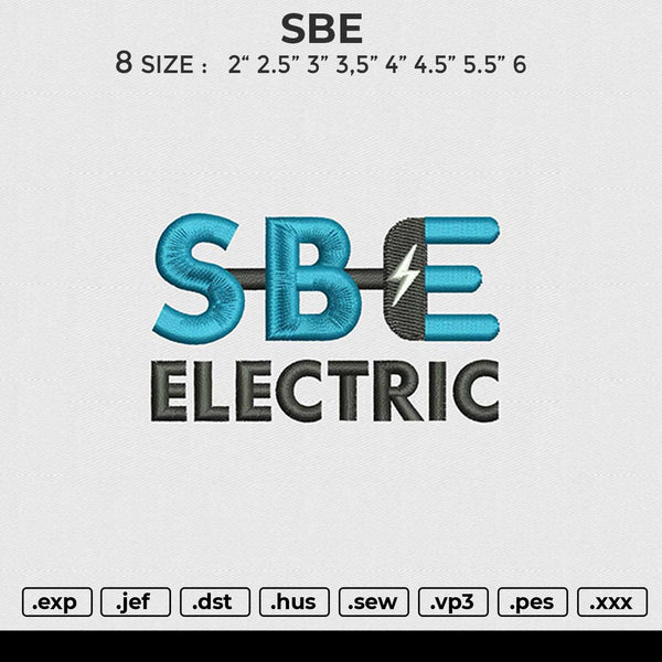 SBE Embroidery File 6 size