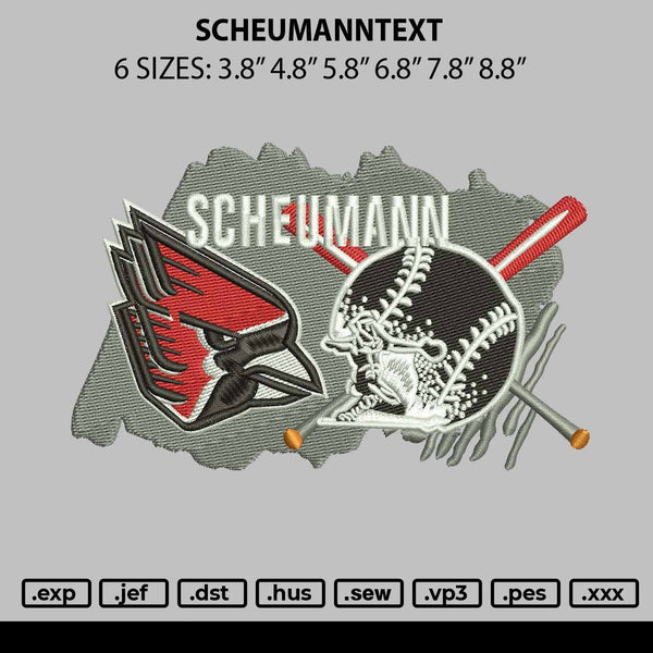 Scheummantext Embroidery File 6 sizes