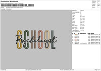 Schooltext 2509 Embroidery File 6 sizes