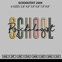 Schooltext 2509 Embroidery File 6 sizes