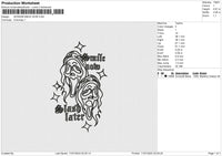 SCREAM SMILE NOW Embroidery File 6 size