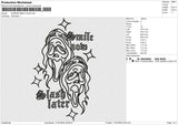 SCREAM SMILE NOW Embroidery File 6 size