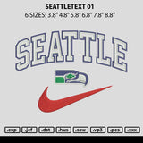 Seattletext 01 Embroidery File 6 sizes