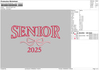 Senior25 Embroidery File 6 sizes