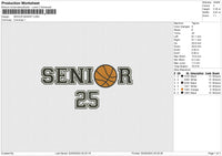 SENIOR BASKET Embroidery File 6 size