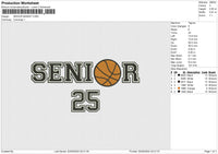 SENIOR BASKET Embroidery File 6 size