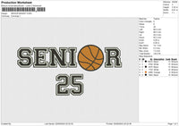 SENIOR BASKET Embroidery File 6 size