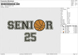 SENIOR BASKET Embroidery File 6 size
