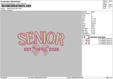Senior Bow 25 Embroidery File 6 sizes