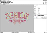 Senior Bow 25 Embroidery File 6 sizes