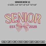 Senior Bow 25 Embroidery File 6 sizes