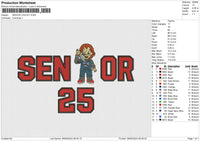 SENIOR CHUCKY Embroidery File 6 size